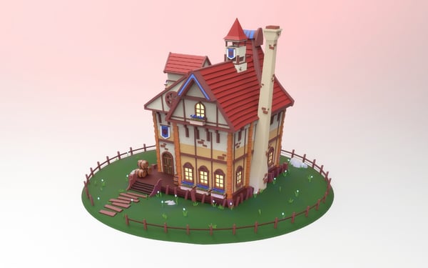 3D Model of a House by Intro to 3D Modeling Graduate Nadiia Plaunova